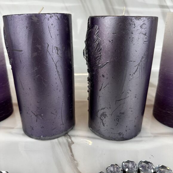 Purple Decorative Bedazzled Candles & Holders Single Wick & Battery Operated - Picture 4 of 14